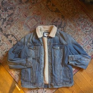 Fur lined denim jacket